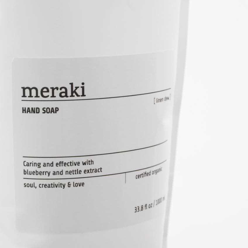 Náhradní náplň mýdla na ruce Meraki Linen Dew 1 l
