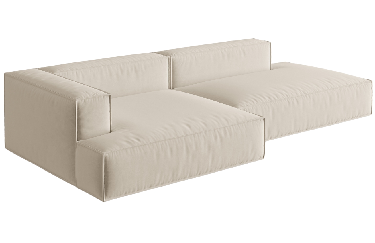 Micadoni Sametová rohová pohovka Nuria 312 cm, levá