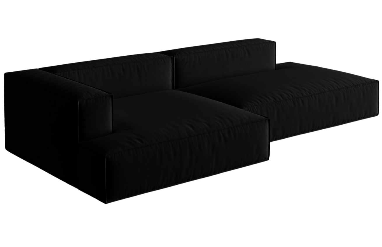 Micadoni Sametová rohová pohovka Nuria 312 cm, levá