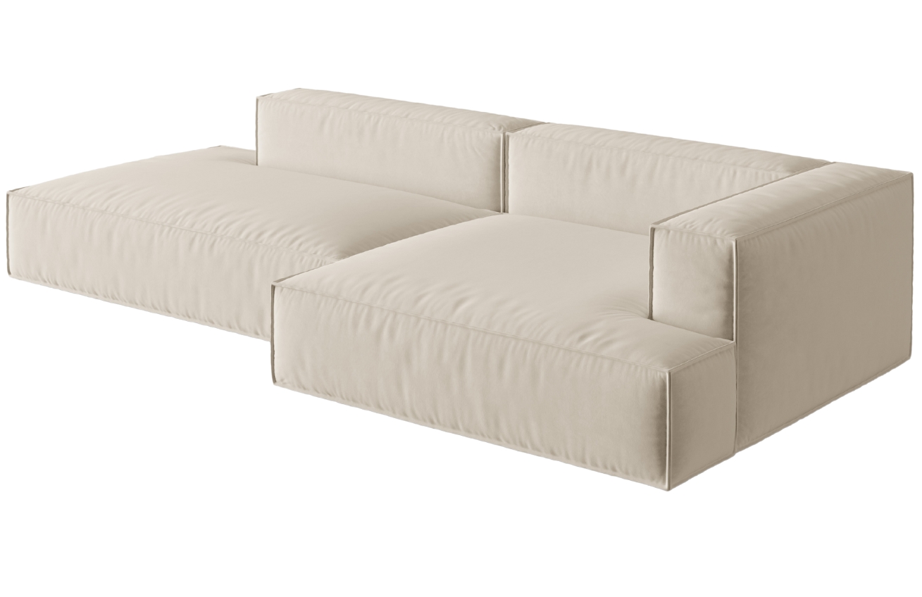 Micadoni Sametová rohová pohovka Nuria 312 cm, pravá