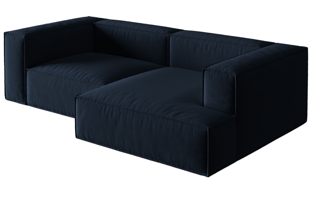 Micadoni Sametová rohová pohovka Nuria 252 cm, pravá