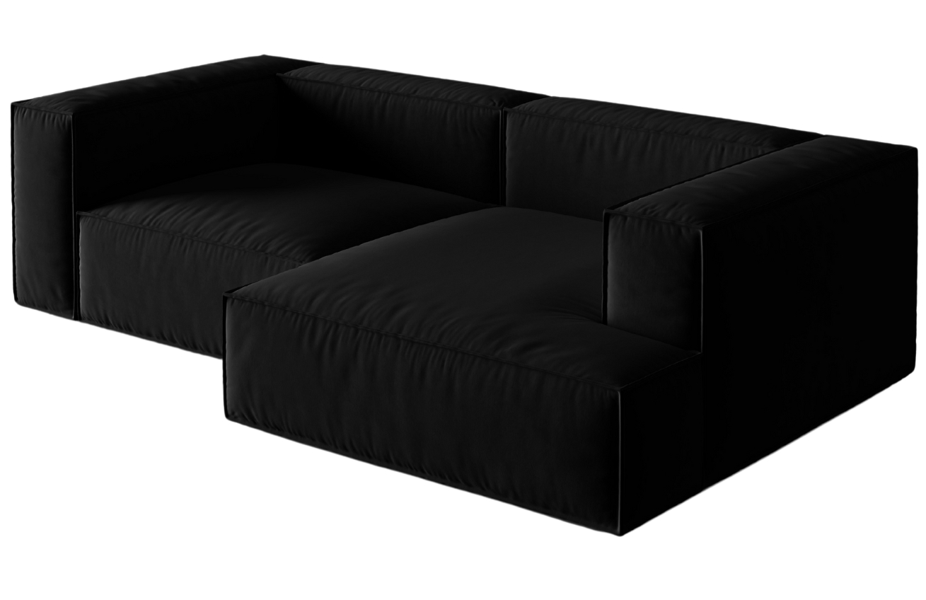 Micadoni Sametová rohová pohovka Nuria 252 cm, pravá