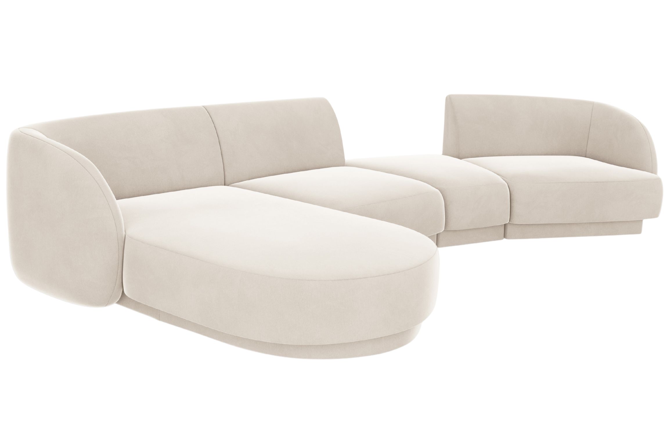 Micadoni Sametová rohová pohovka Miley 325 cm, levá