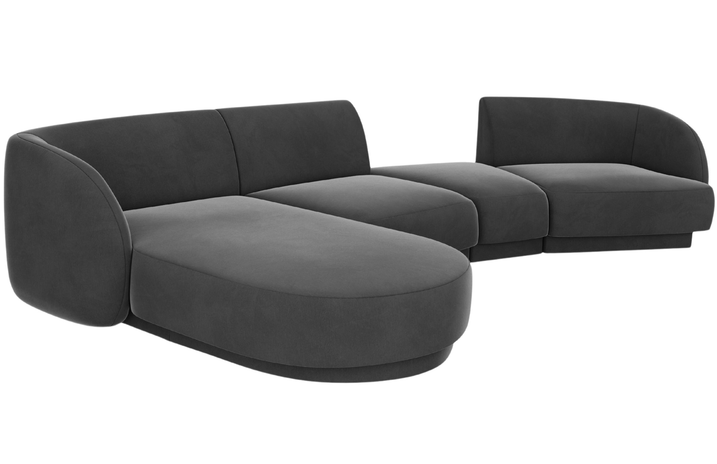 Micadoni Sametová rohová pohovka Miley 325 cm, levá