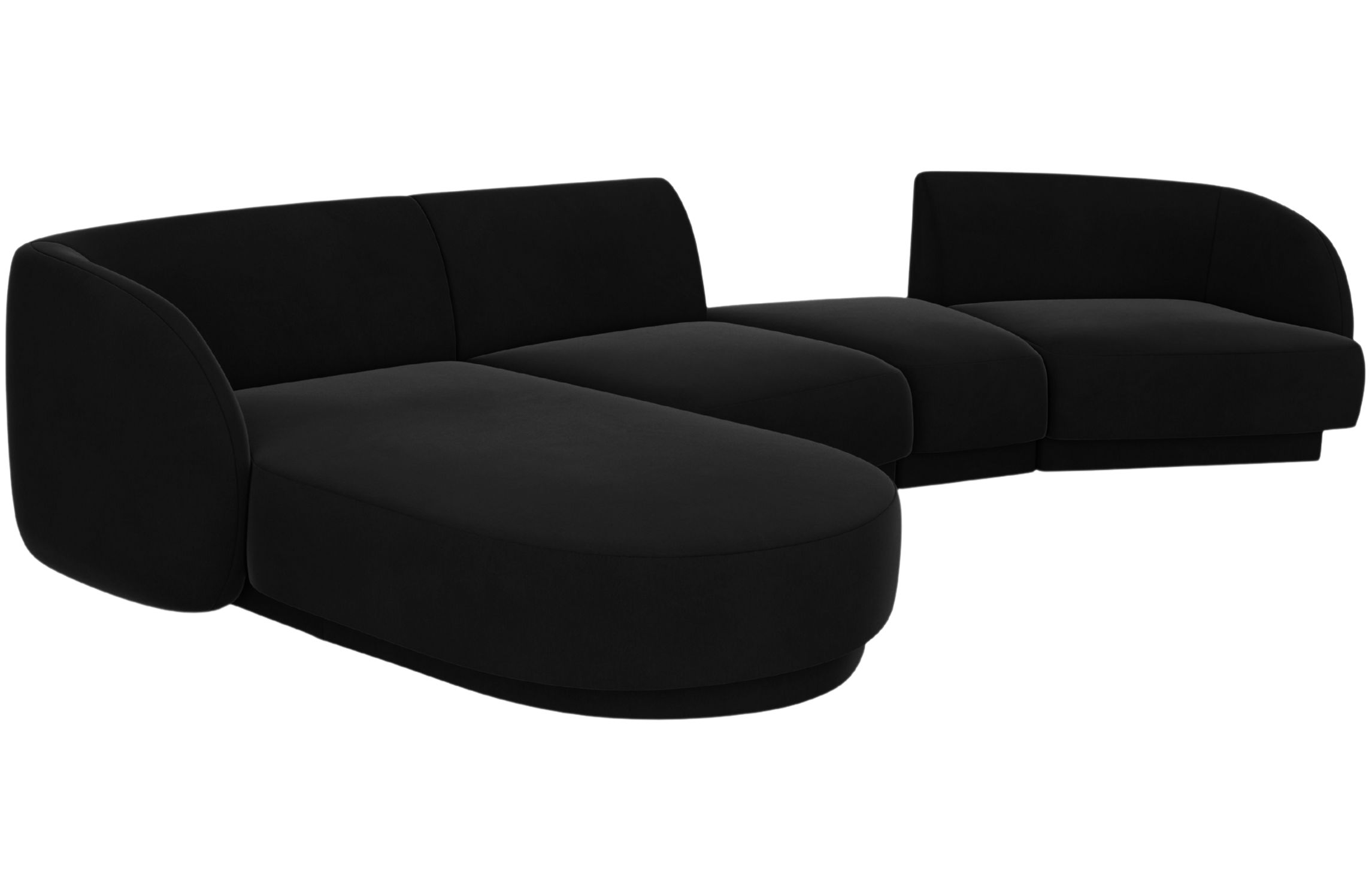 Micadoni Sametová rohová pohovka Miley 325 cm, levá