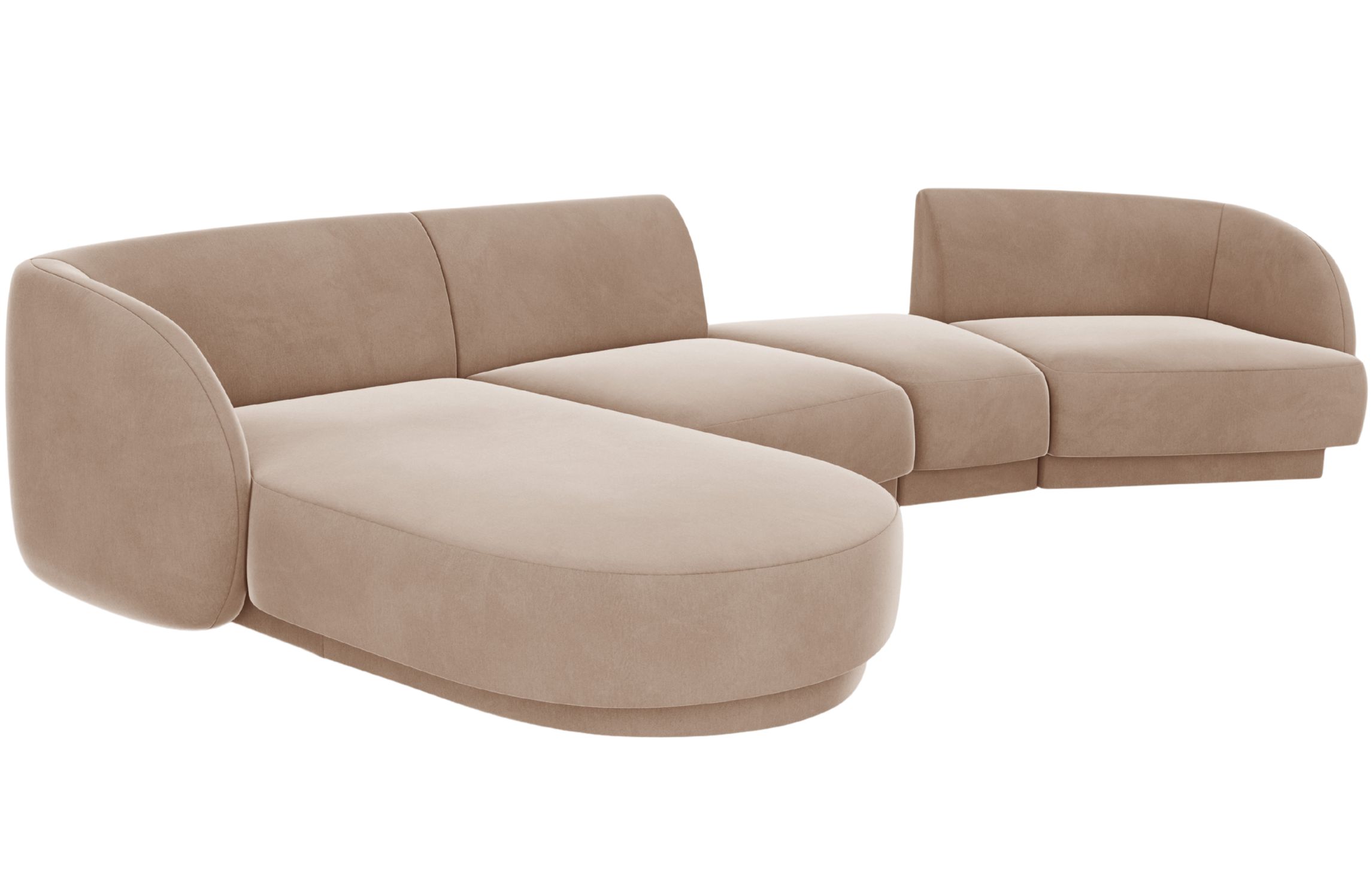 Micadoni Sametová rohová pohovka Miley 325 cm, levá