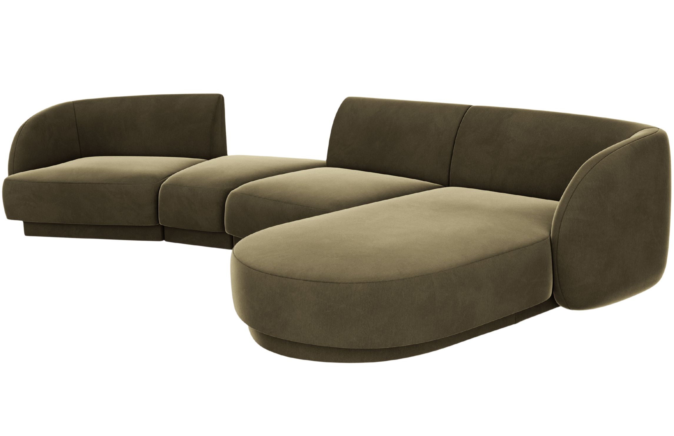 Micadoni Sametová rohová pohovka Miley 325 cm, pravá