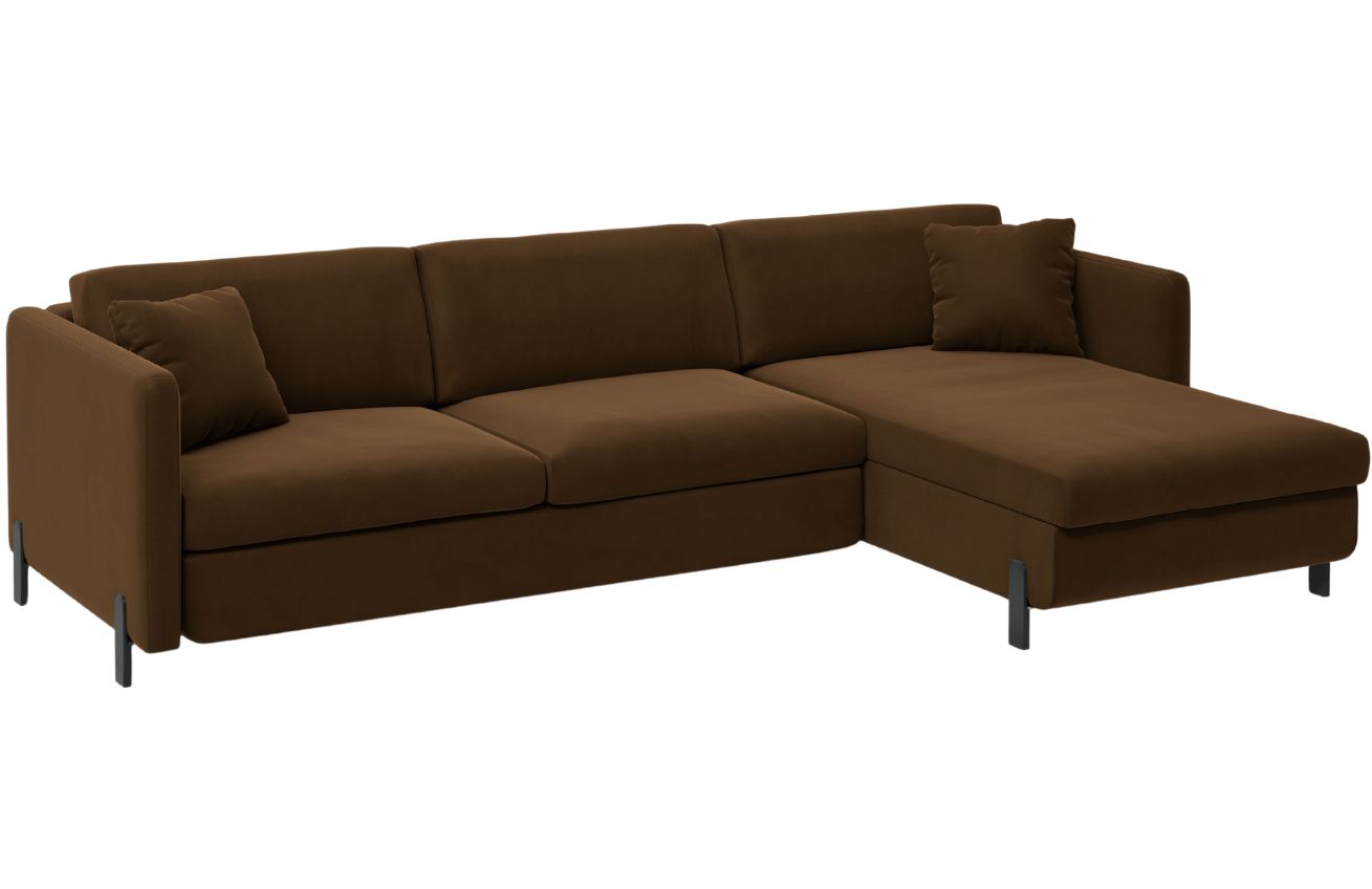 Micadoni Sametov&aacute; rozkl&aacute;dac&iacute; pohovka Gloria 260 cm, prav&aacute;