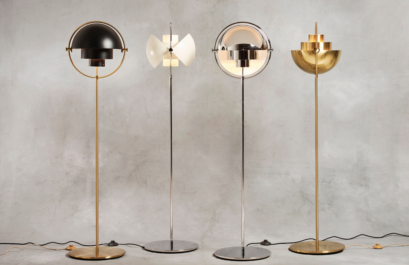 GUBI Kovová stojací lampa Multi-Lite 148 cm