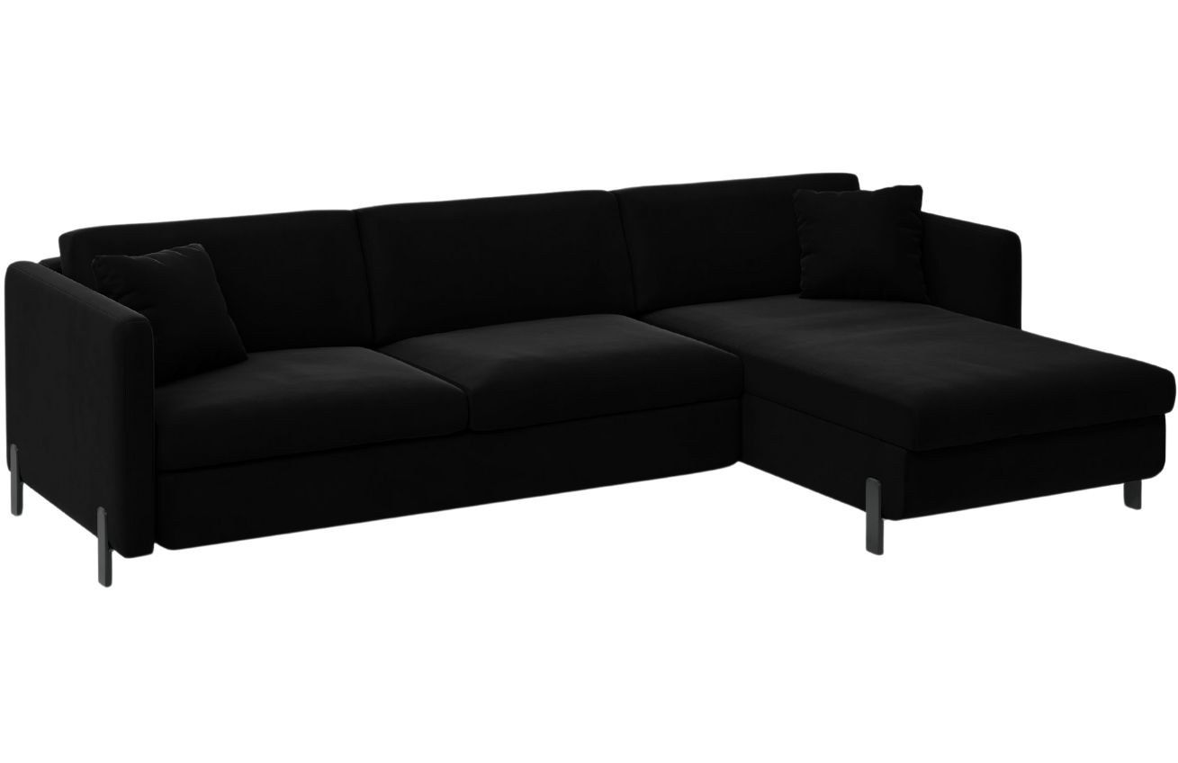 Micadoni Sametová rozkládací pohovka Gloria 280 cm, pravá