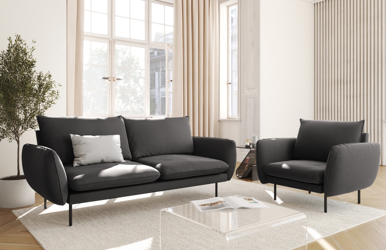 Cosmopolitan Design Sametová pohovka Vienna 160 cm