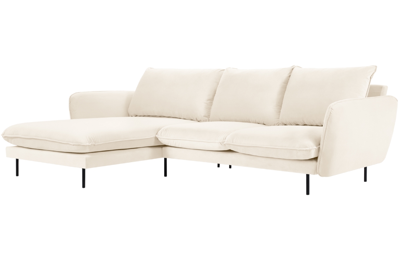Cosmopolitan Design Sametová rohová pohovka Vienna 255 cm, levá