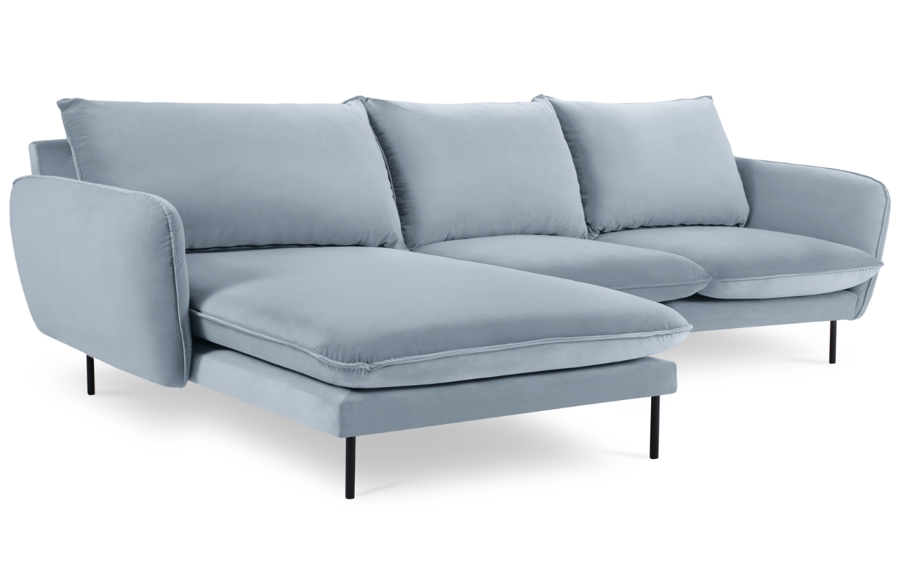 Cosmopolitan Design Sametová rohová pohovka Vienna 255 cm, levá