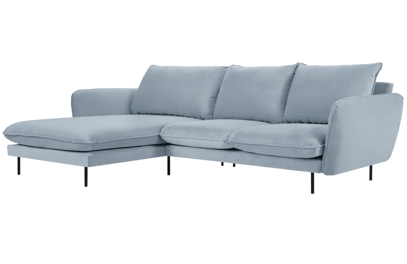 Cosmopolitan Design Sametová rohová pohovka Vienna 255 cm, levá