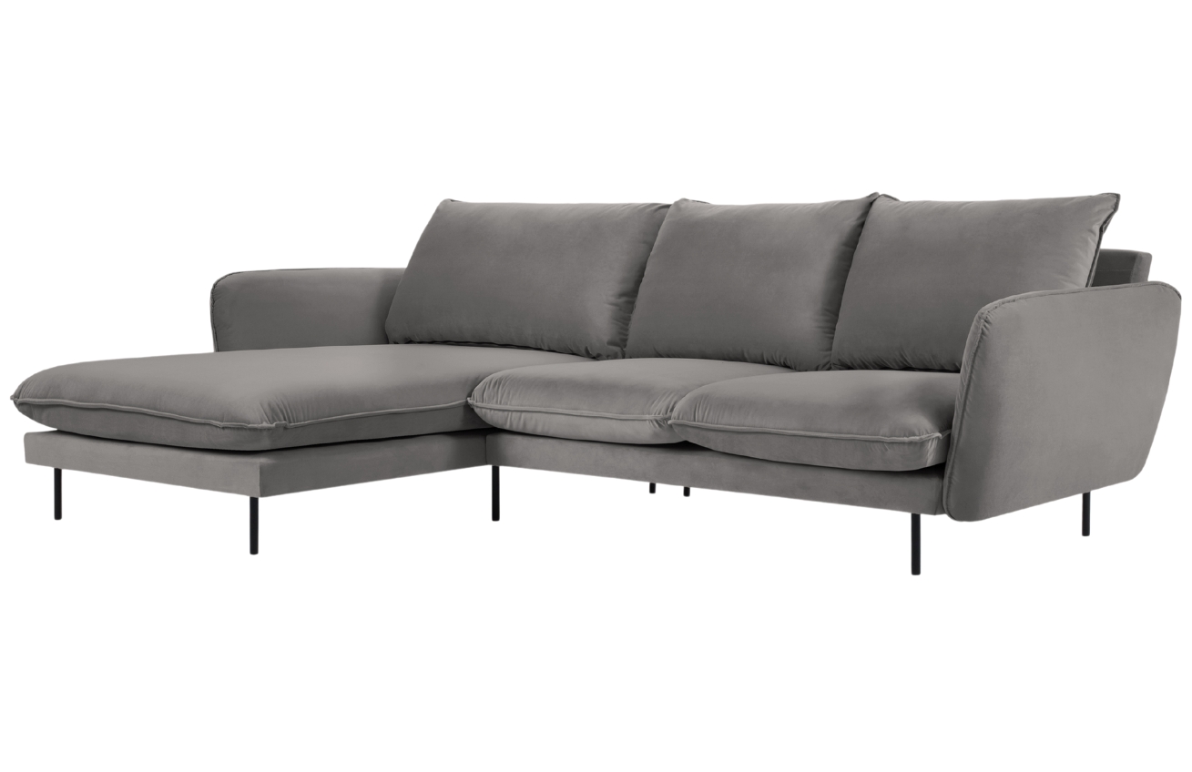 Cosmopolitan Design Sametová rohová pohovka Vienna 255 cm, levá