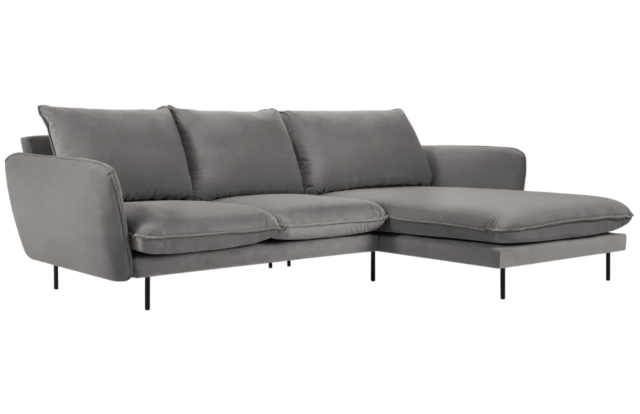 Cosmopolitan Design Sametov&aacute; rohov&aacute; pohovka Vienna 255 cm, prav&aacute;