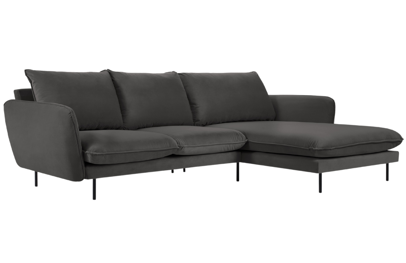 Cosmopolitan Design Sametov&aacute; rohov&aacute; pohovka Vienna 255 cm, prav&aacute;
