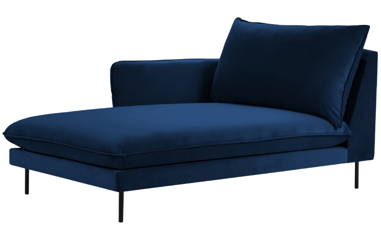 Cosmopolitan Design Královsky modrá sametová lenoška Vienna 170 cm, levá