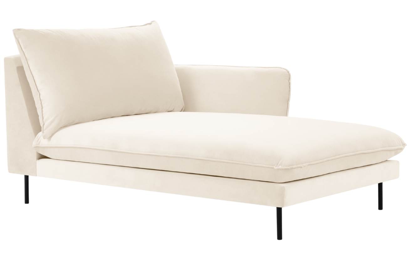 Cosmopolitan Design Světle béžová sametová lenoška Vienna 170 cm, pravá