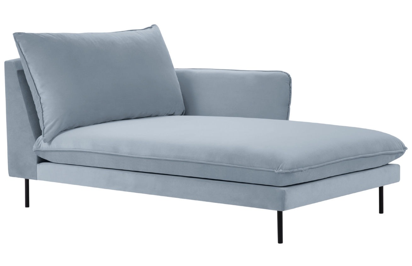 Cosmopolitan Design Světle modrá sametová lenoška Vienna 170 cm, pravá
