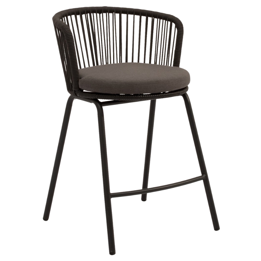 Somcasa Antracitová kovová barová židle Pierre 64,5 cm