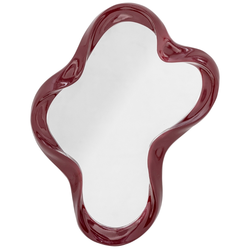 Bloomingville Červené nástěnné zrcadlo Violeta 61,5 x 47 cm