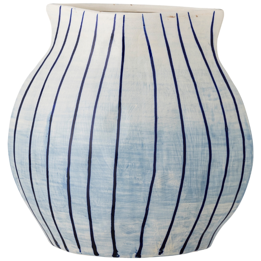 Bloomingville Modrá kameninová váza Esra