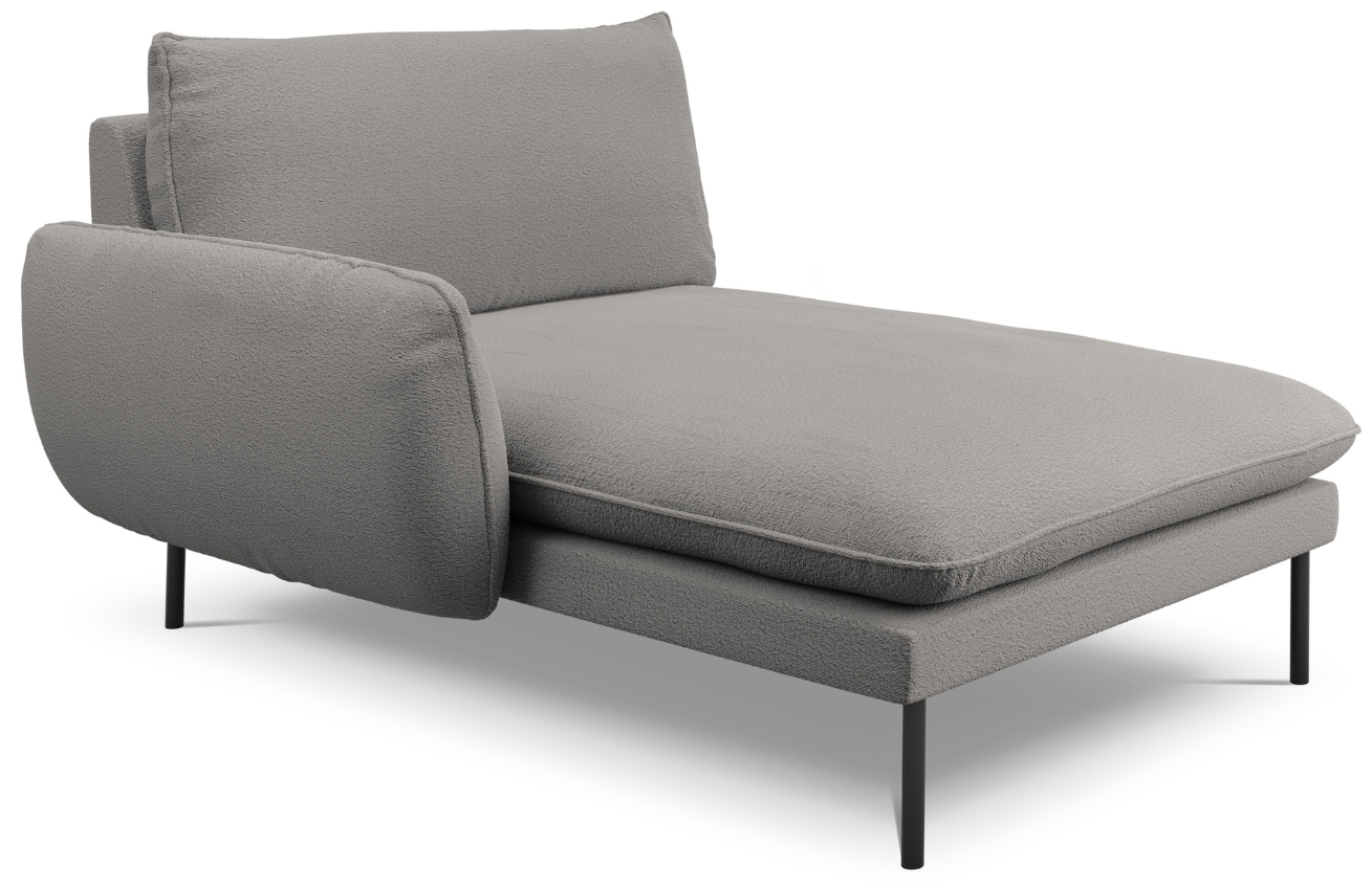 Cosmopolitan Design Šedá bouclé lenoška Vienna 170 cm, levá
