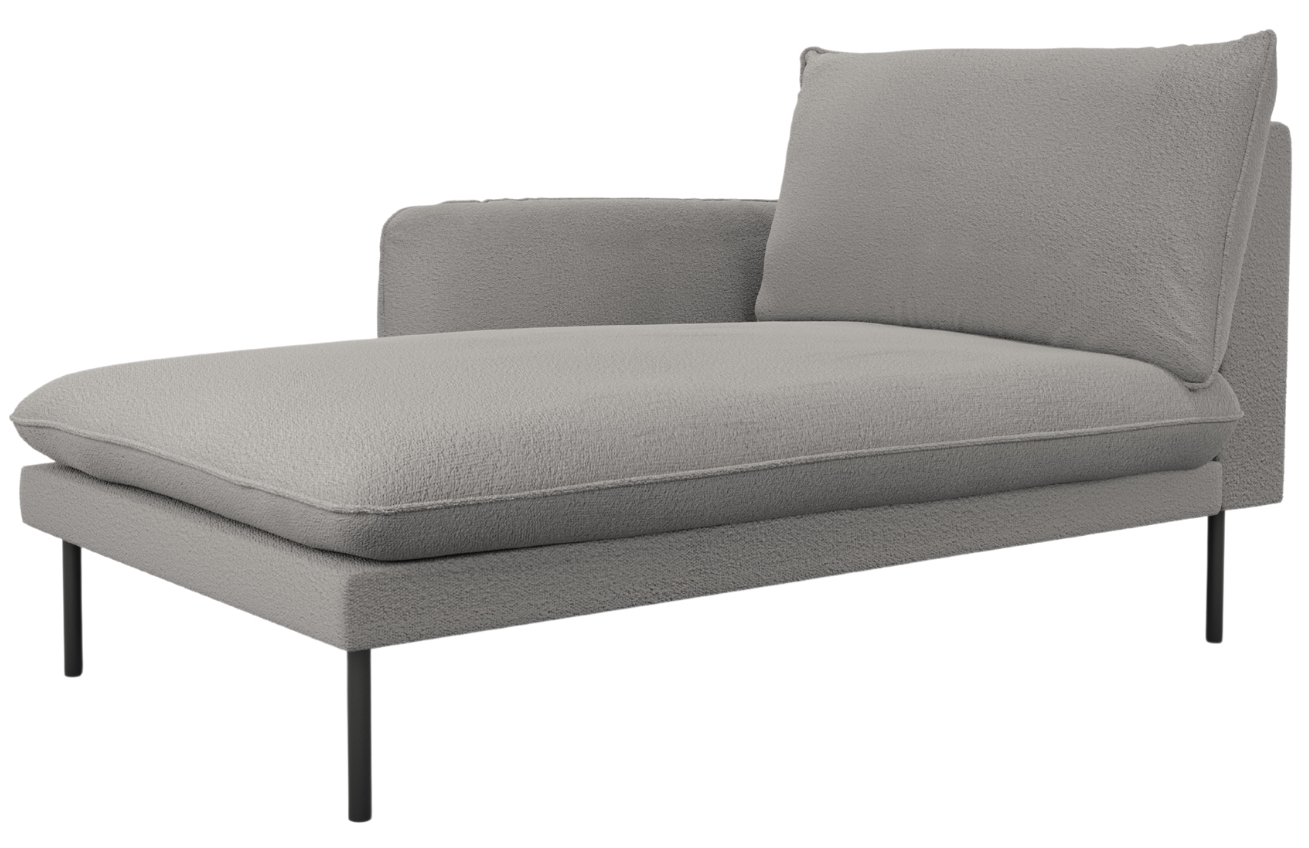 Cosmopolitan Design Šedá bouclé lenoška Vienna 170 cm, levá