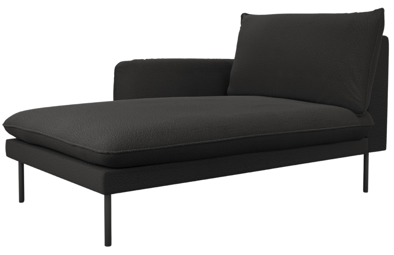 Cosmopolitan Design Černá bouclé lenoška Vienna 170 cm, levá