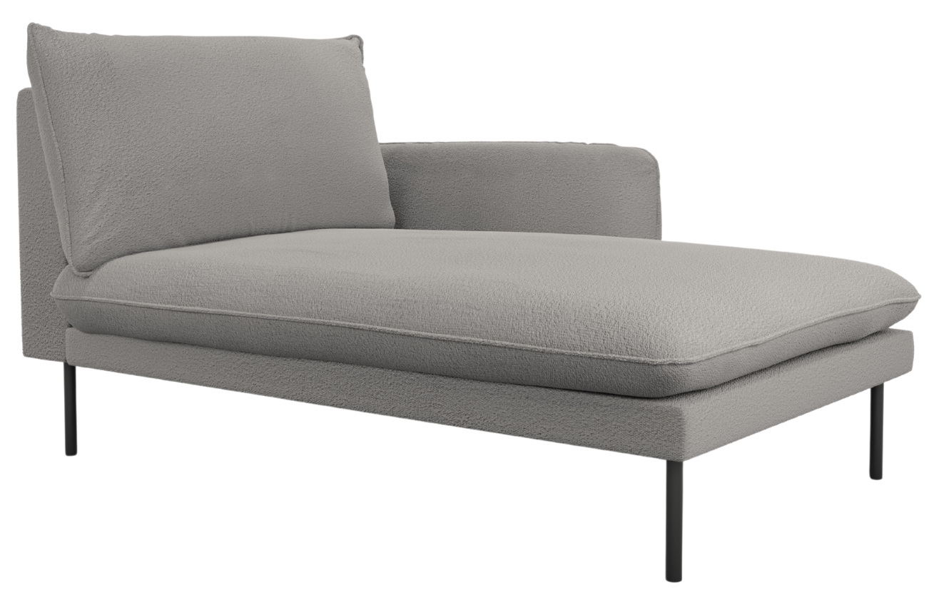 Cosmopolitan Design Šedá bouclé lenoška Vienna 170 cm, pravá
