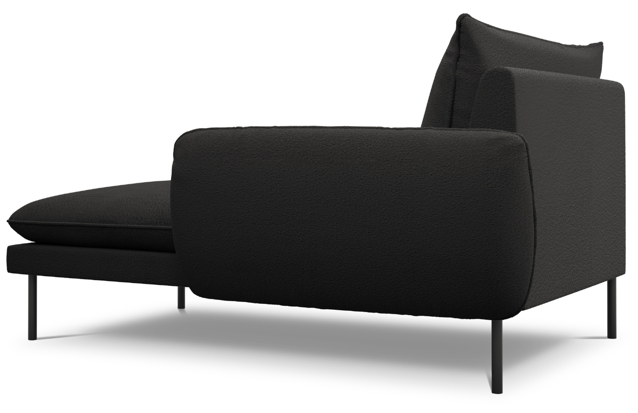 Cosmopolitan Design Černá bouclé lenoška Vienna 170 cm, pravá