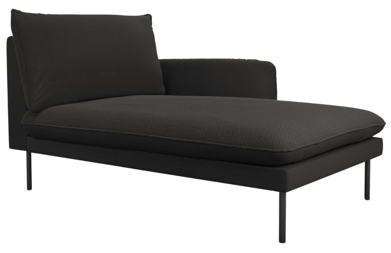 Cosmopolitan Design Černá bouclé lenoška Vienna 170 cm, pravá