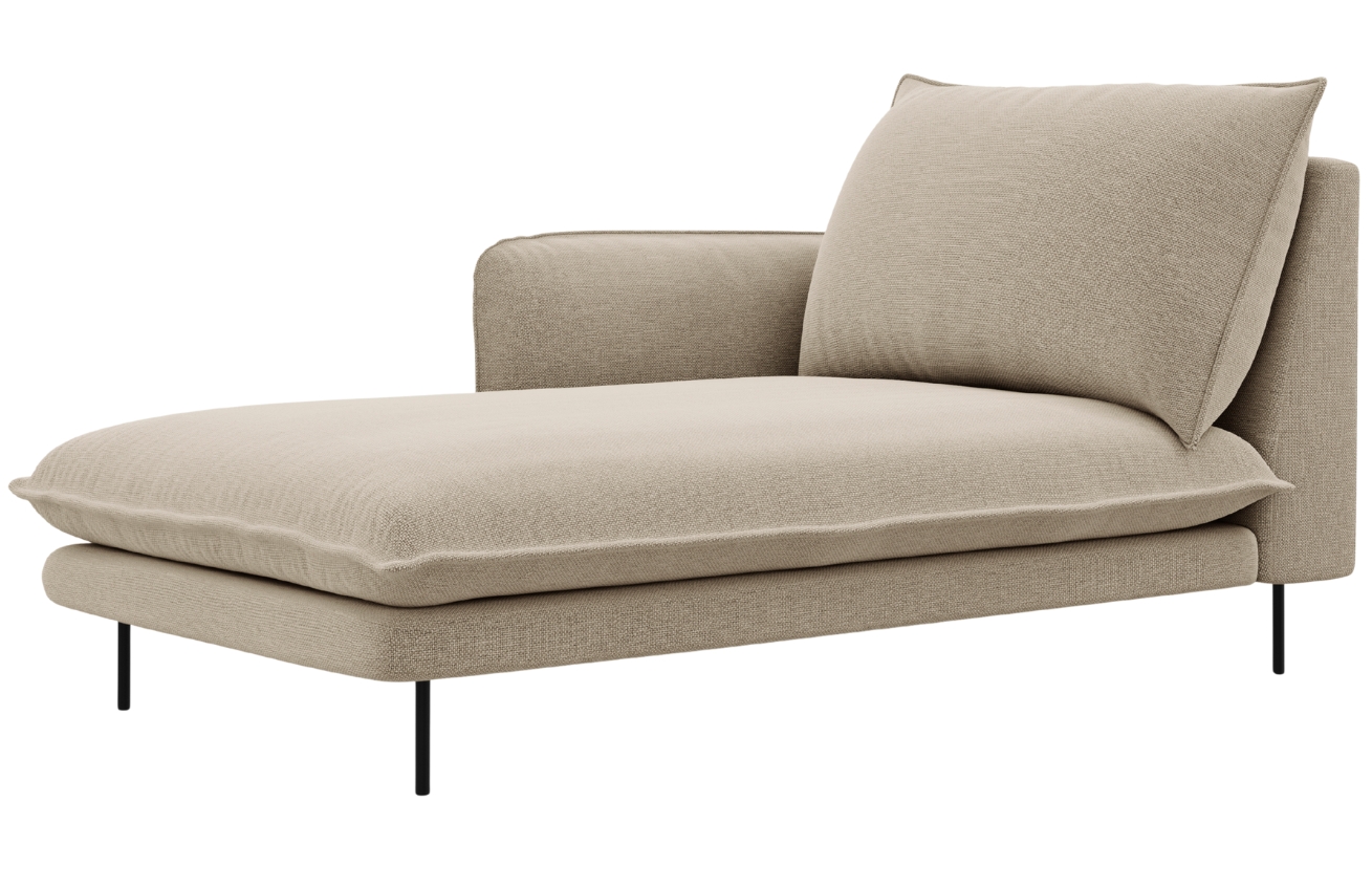 Cosmopolitan Design Béžová čalouněná lenoška Vienna 170 cm, levá