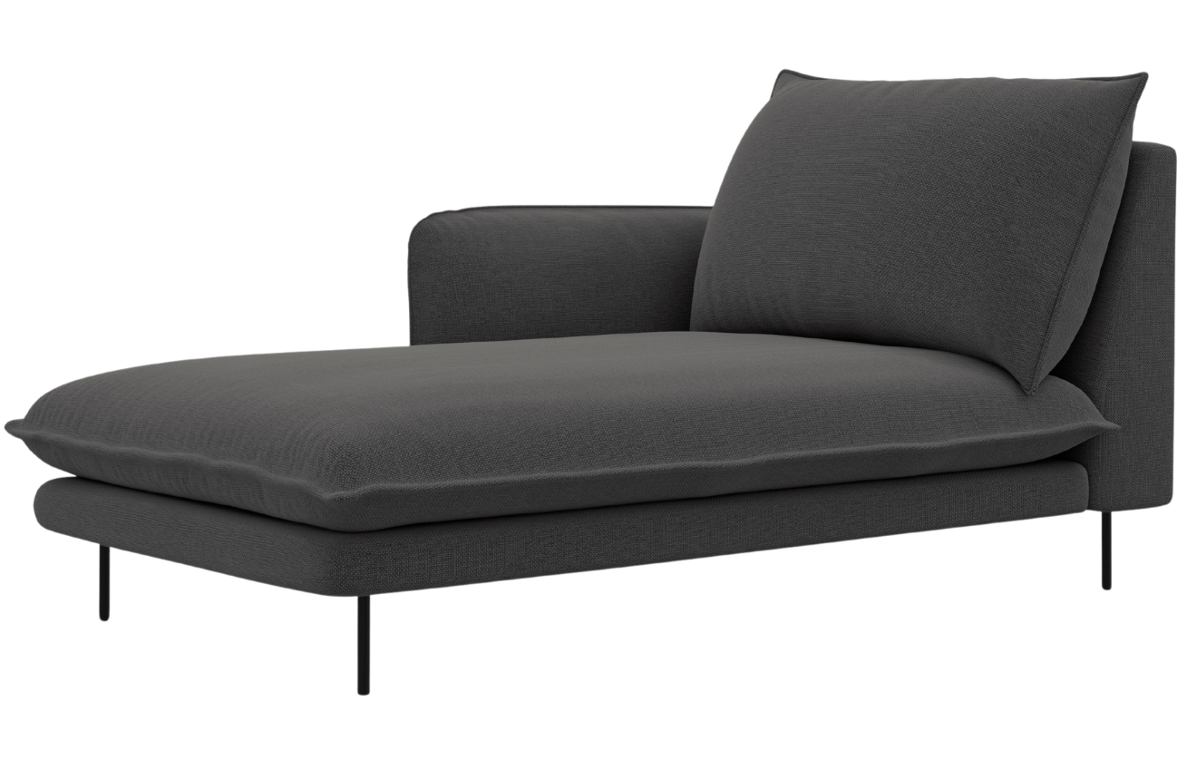 Cosmopolitan Design Tmavě šedá čalouněná lenoška Vienna 170 cm, levá