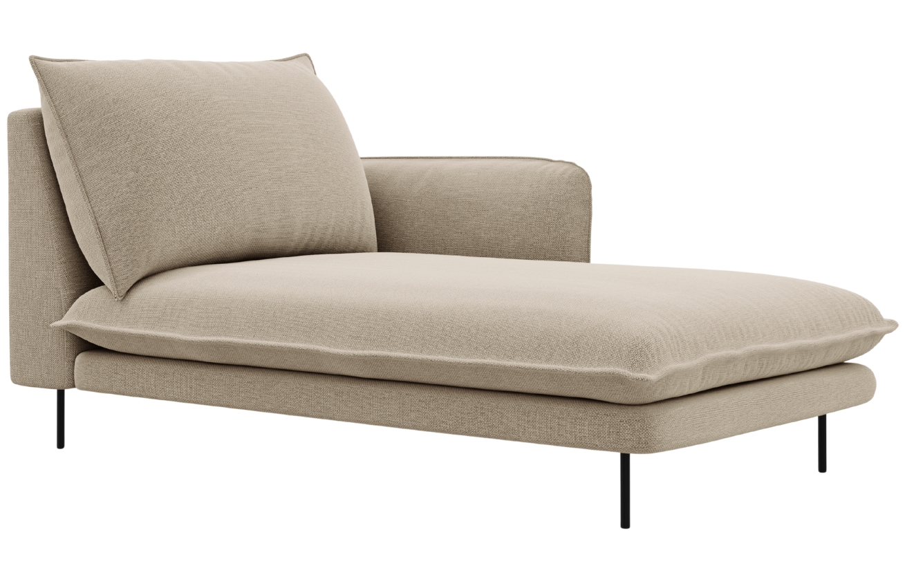 Cosmopolitan Design Béžová čalouněná lenoška Vienna 170 cm, pravá