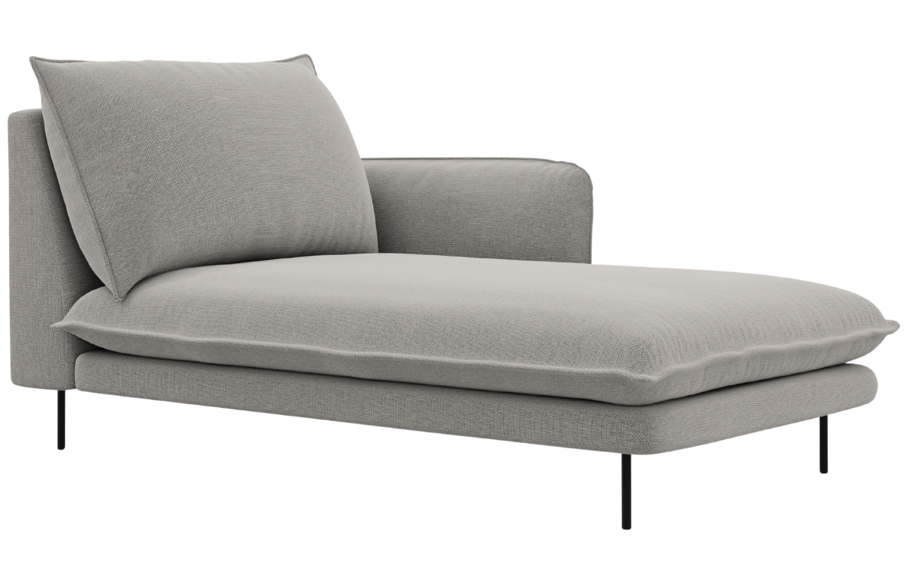Cosmopolitan Design Světle šedá čalouněná lenoška Vienna 170 cm, pravá