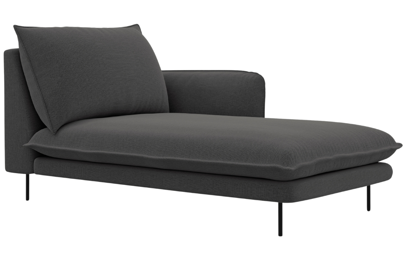 Cosmopolitan Design Tmavě šedá čalouněná lenoška Vienna 170 cm, pravá