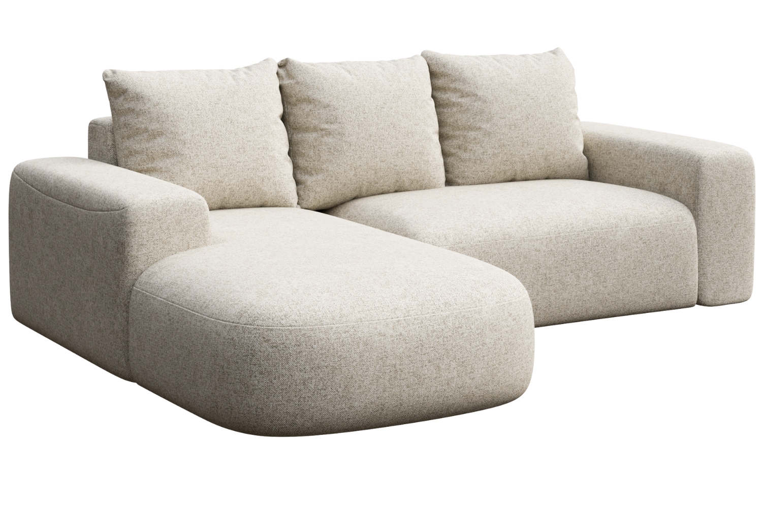 Rodier Světle béžová rohová pohovka Monce 255 cm, levá