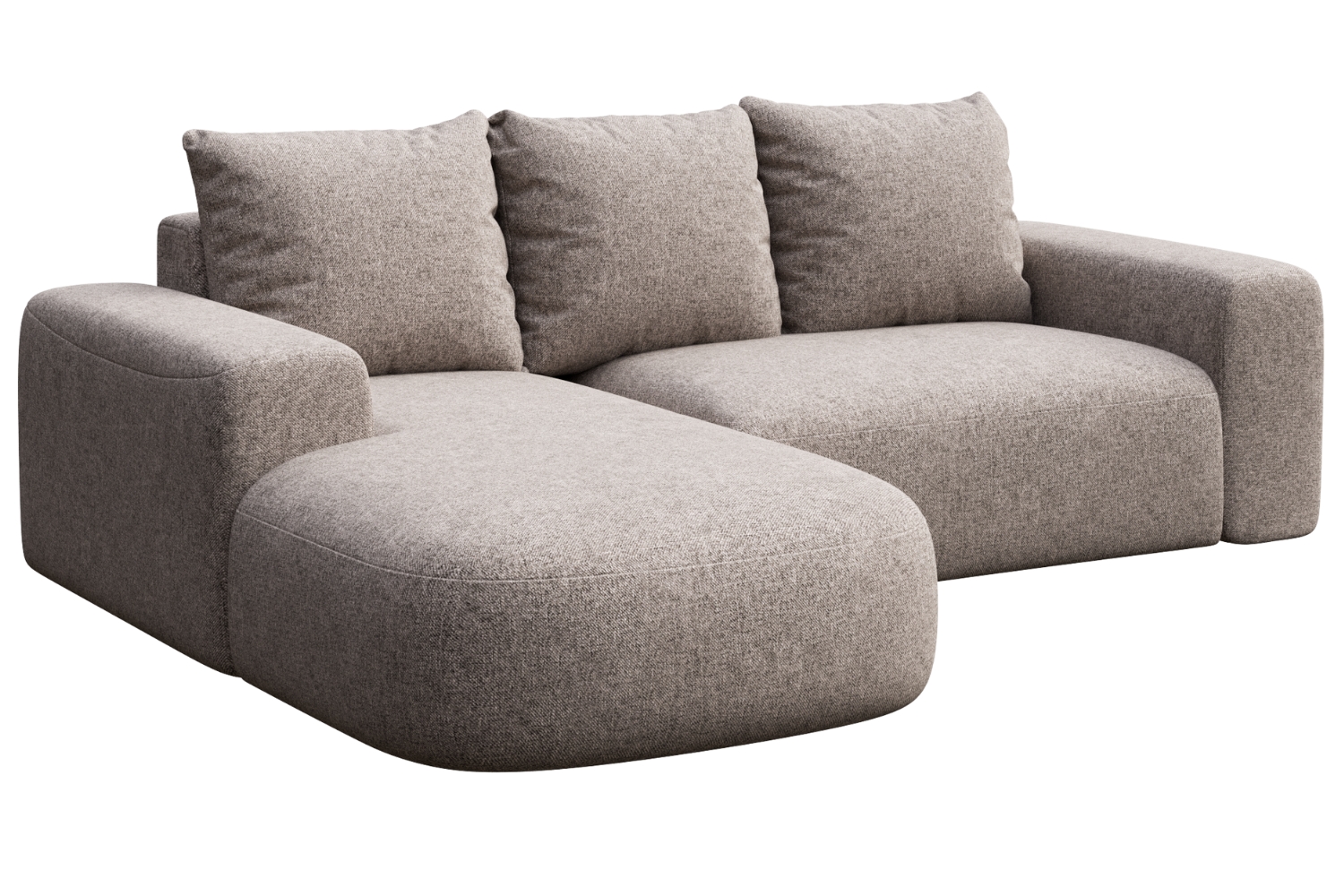 Rodier Šedá rohová pohovka Monce 255 cm, levá