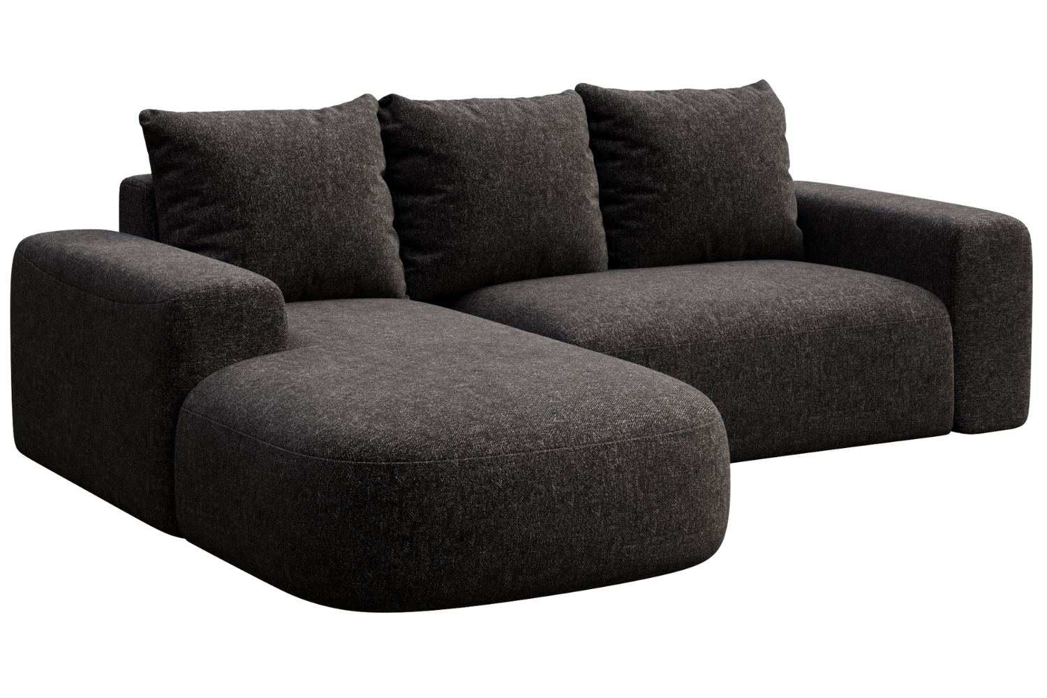 Rodier Antracitově šedá rohová pohovka Monce 255 cm, levá