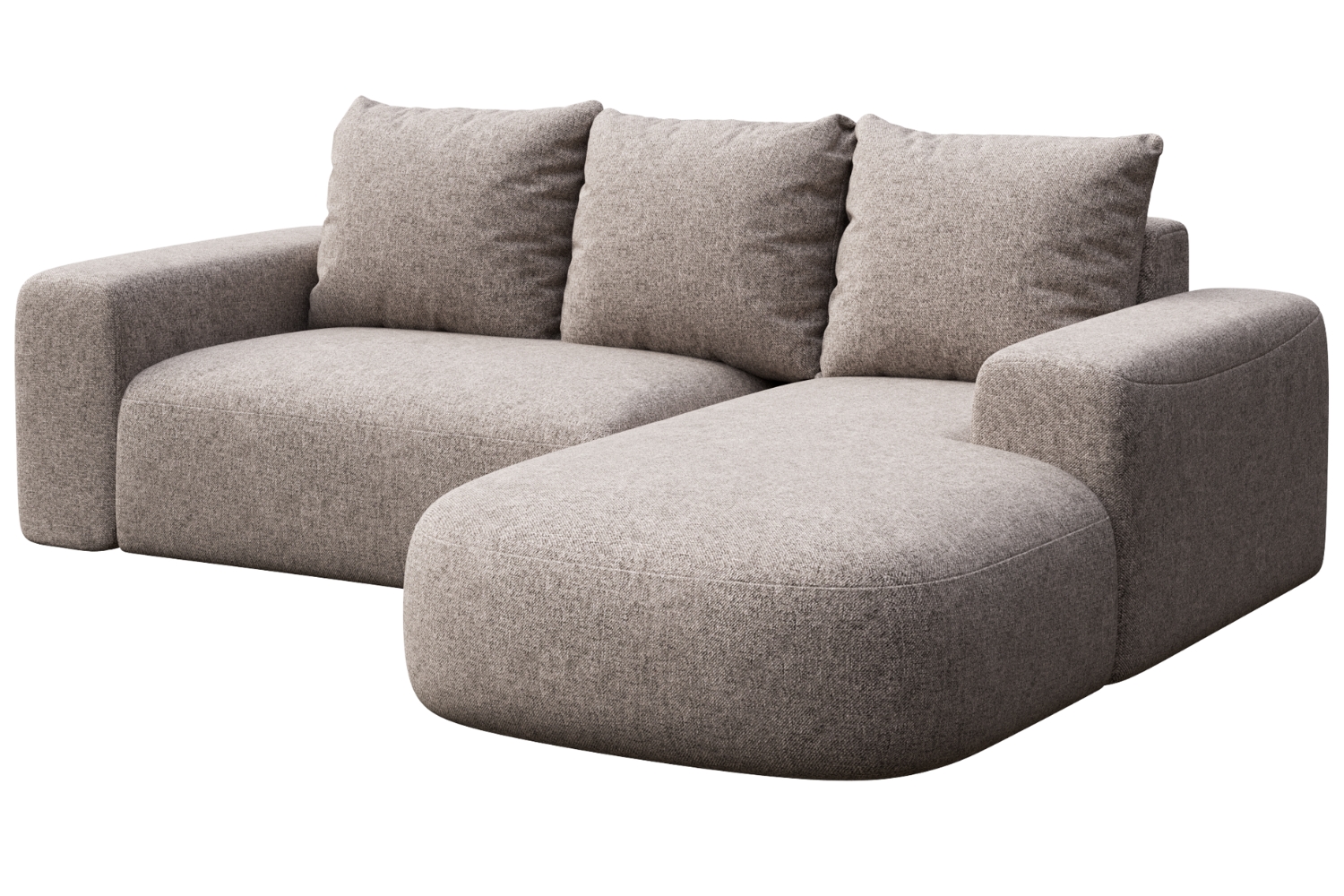 Rodier Šedá rohová pohovka Monce 255 cm, pravá