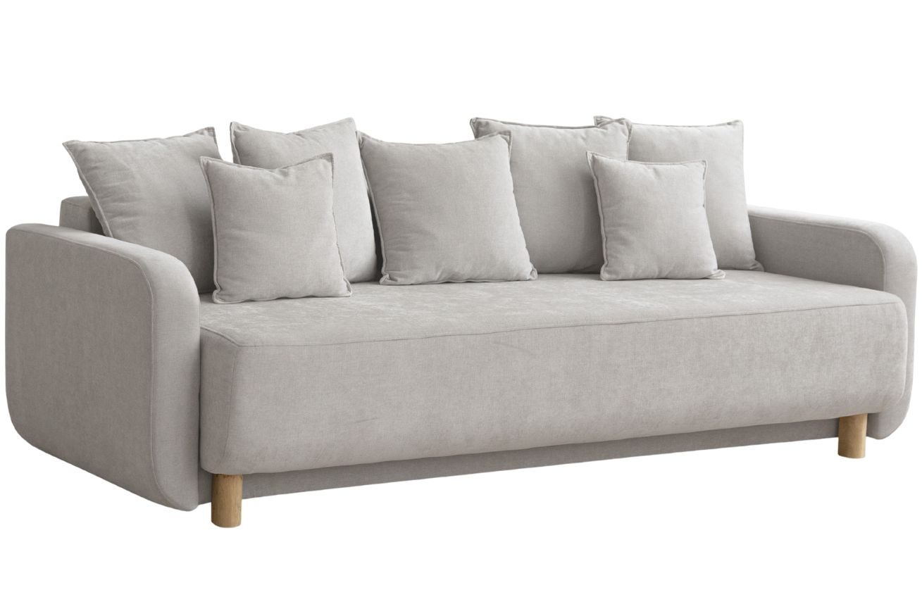 Micadoni Světle šedá rozkládací pohovka Elen 231 cm