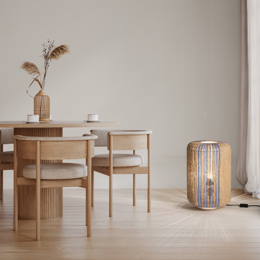 Nova Luce Modrá stolní lampa Abby 50 cm