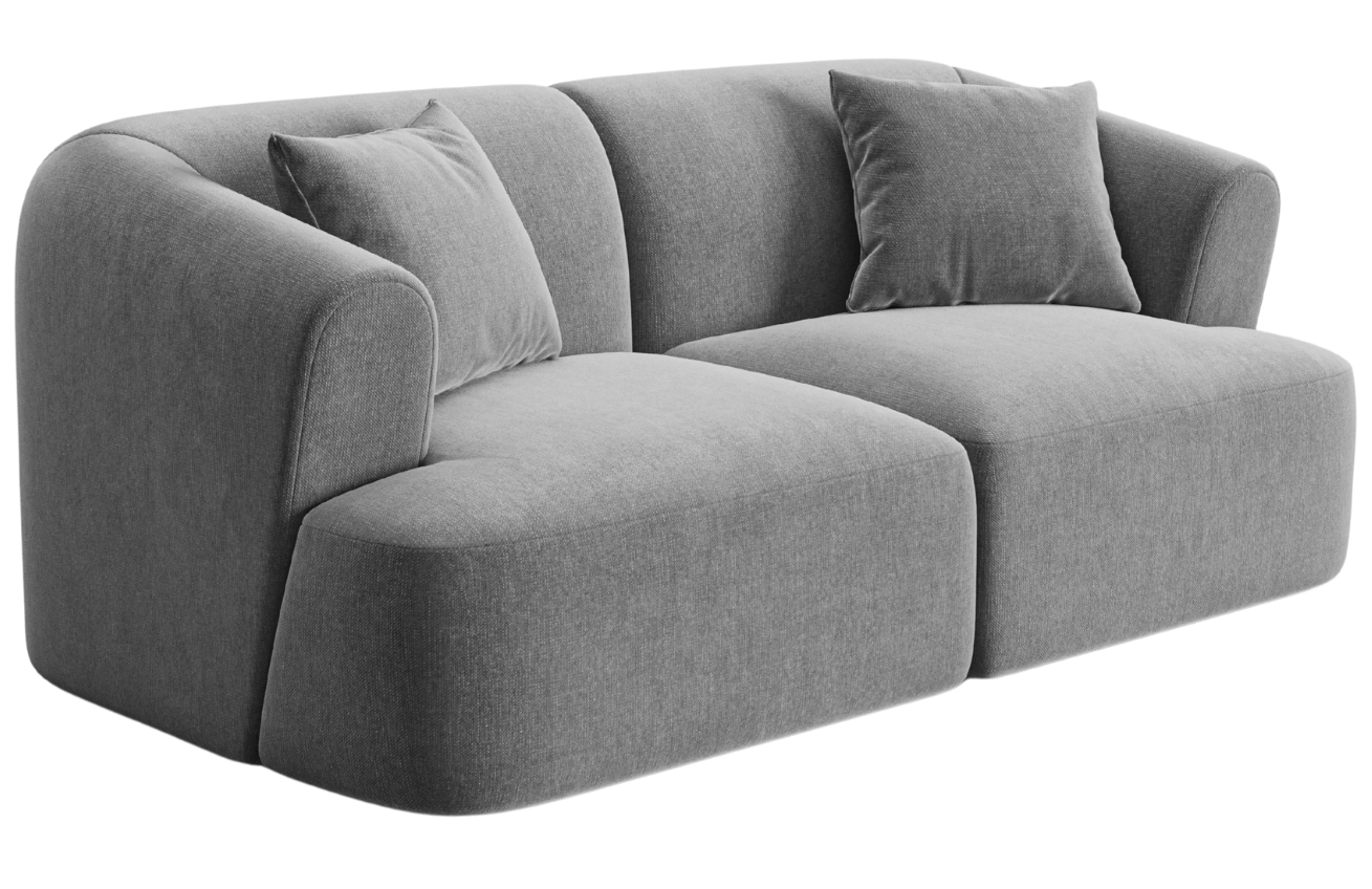 Cosmopolitan Design &Scaron;ed&aacute; sametov&aacute; dvoum&iacute;stn&aacute; pohovka Campi 180 cm