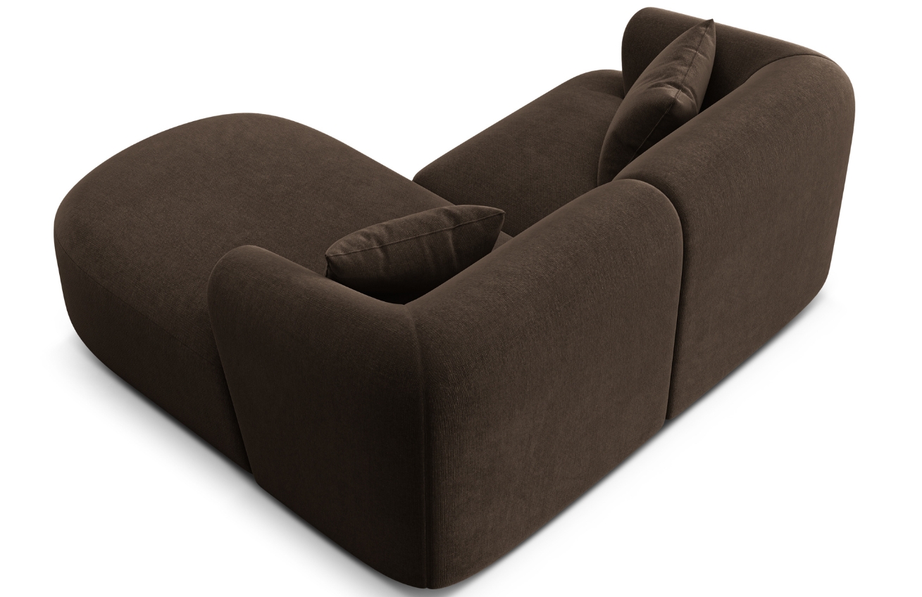 Cosmopolitan Design Tmavě hnědá sametová rohová pohovka Campi 180 cm, pravá