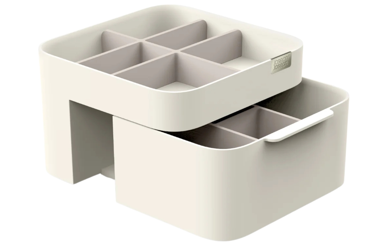 Joseph Joseph Krémově bílý plastový kosmetický organizér Viva 18,5 cm