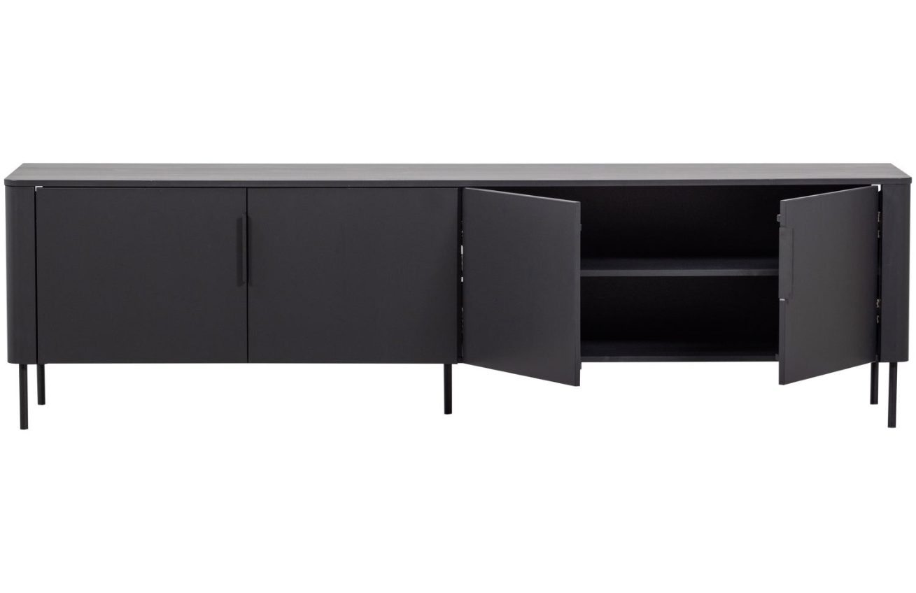 WOOOD Černý dřevěný TV stolek Gunnar 200 x 44 cm