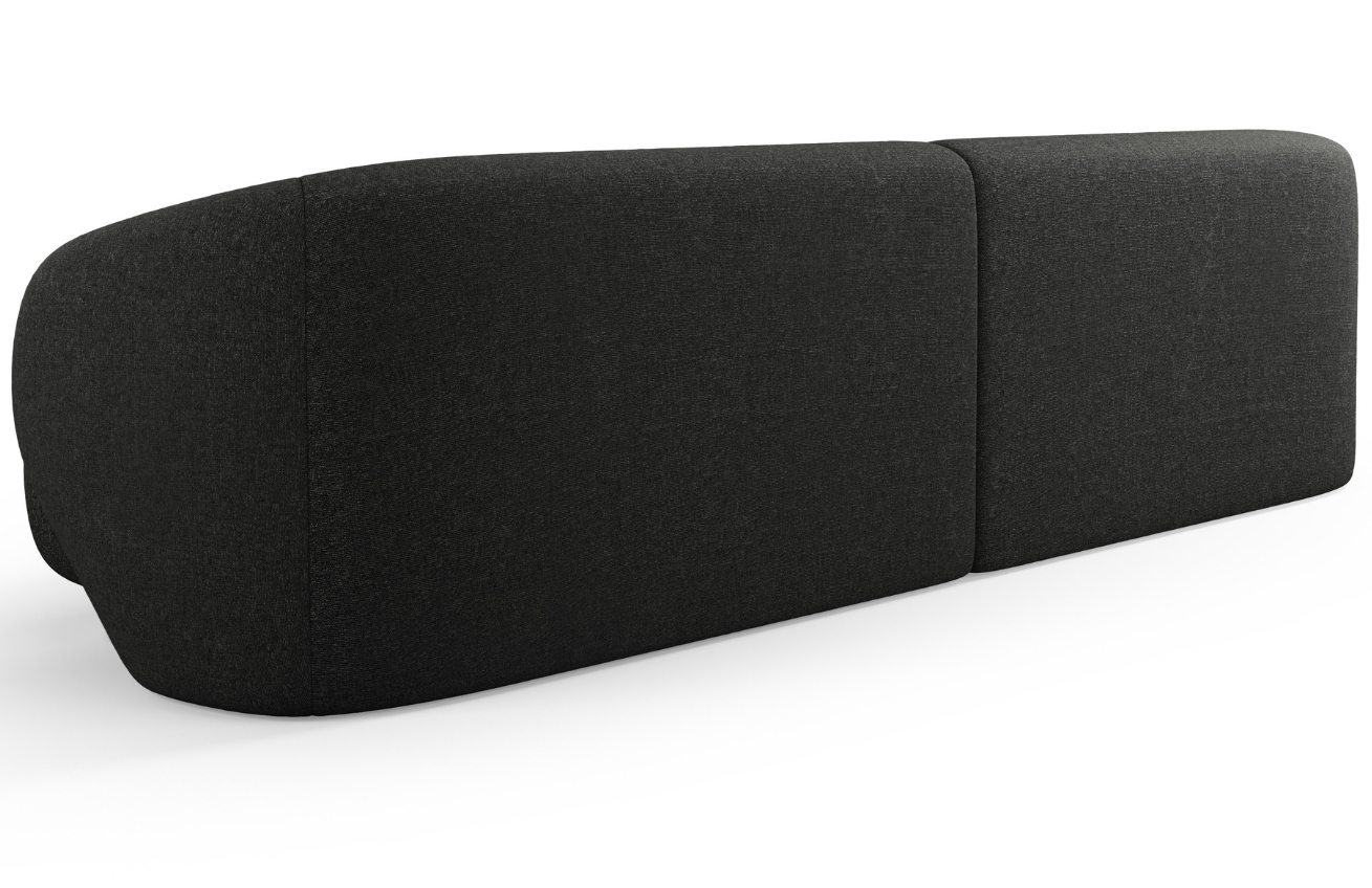 Cosmopolitan Design Černá čalouněná čtyřmístná pohovka Camden 304 cm