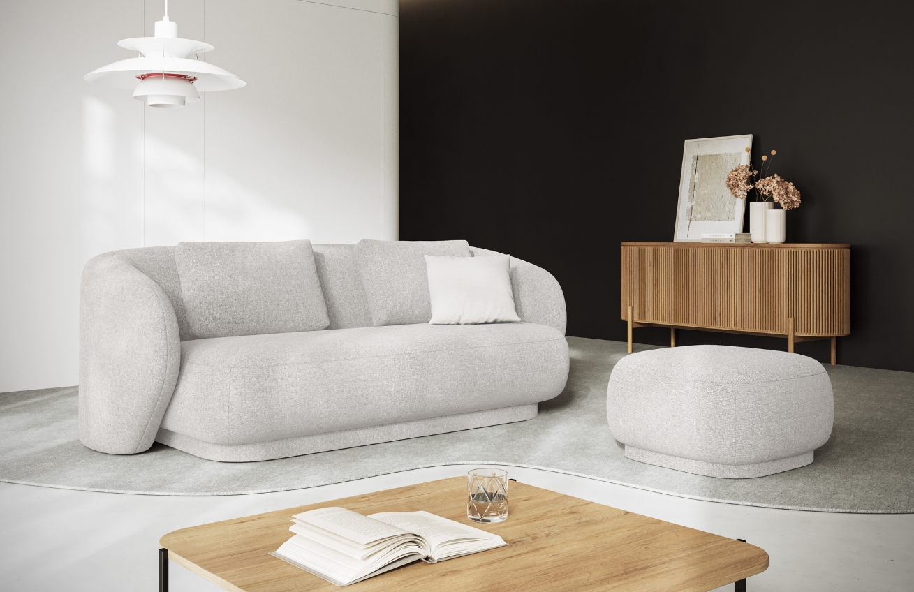 Cosmopolitan Design Světle šedá čalouněná podnožka Camden 65 x 65 cm